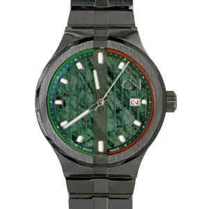ITALIANO 39mm Verde Alpi Gun Metal con bracciale